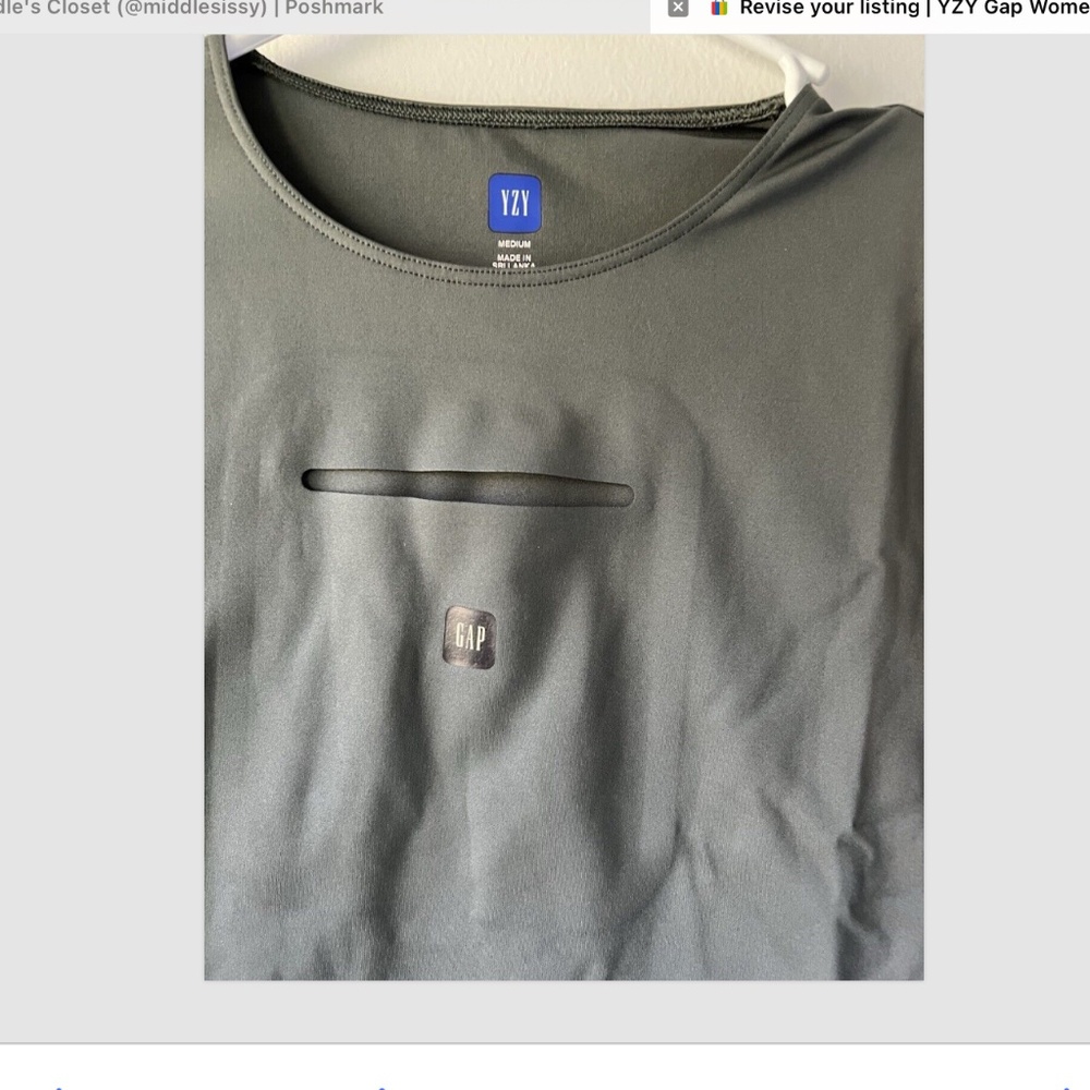 YZY Yeezy Gap Women’s Second Skin Long Sleeve Grey Size Medium New - Picture 5 of 6